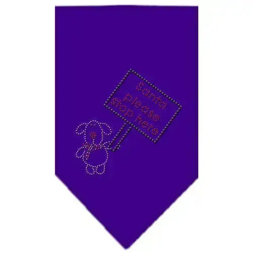 Santa-Please-Stop-Here-Rhinestone-Bandana-Purple-Small-GreatEagleInc-319004048