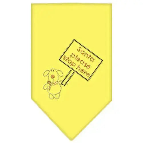 Santa-Please-Stop-Here-Rhinestone-Bandana-Yellow-Large-GreatEagleInc-319003754