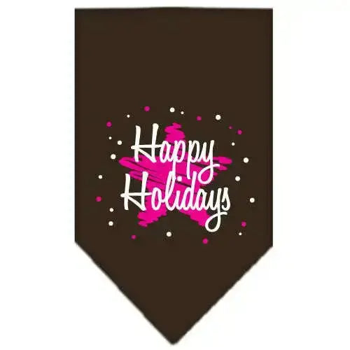 Scribble-Happy-Holidays-Screen-Print-Bandana-Cocoa-Small-GreatEagleInc-318563634