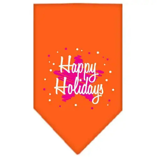 Scribble-Happy-Holidays-Screen-Print-Bandana-Orange-Large-GreatEagleInc-333813673