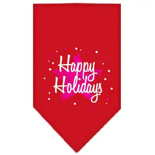 Scribble-Happy-Holidays-Screen-Print-Bandana-Red-Small-GreatEagleInc-333812994