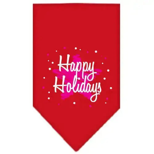 Scribble-Happy-Holidays-Screen-Print-Bandana-Red-Small-GreatEagleInc-333812994