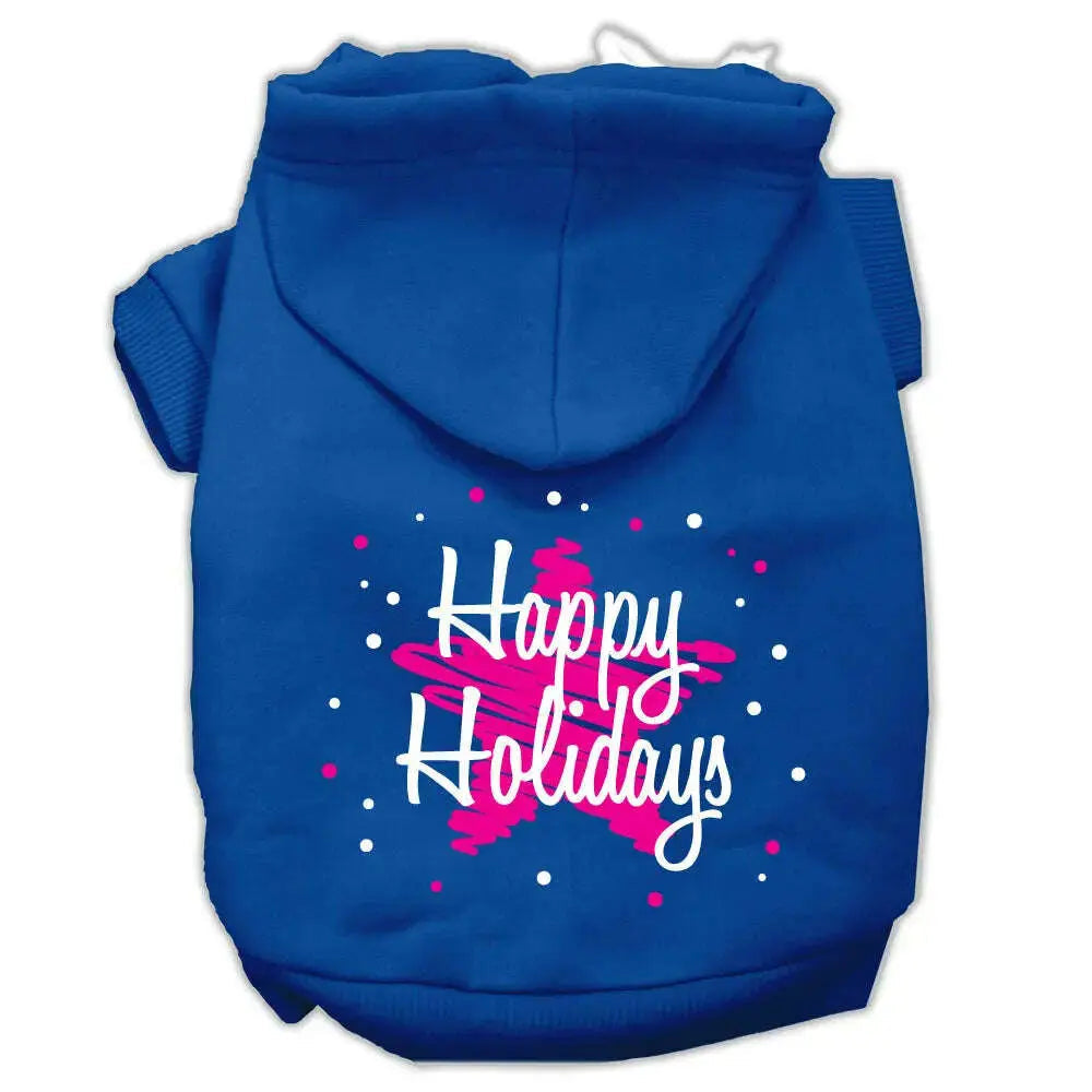 Scribble-Happy-Holidays-Screenprint-Pet-Hoodies-Blue-Size-S-GreatEagleInc-333965441