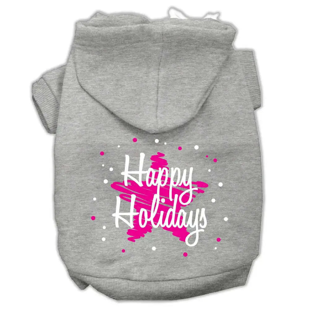 Scribble-Happy-Holidays-Screenprint-Pet-Hoodies-Grey-Size-S-GreatEagleInc-333965323