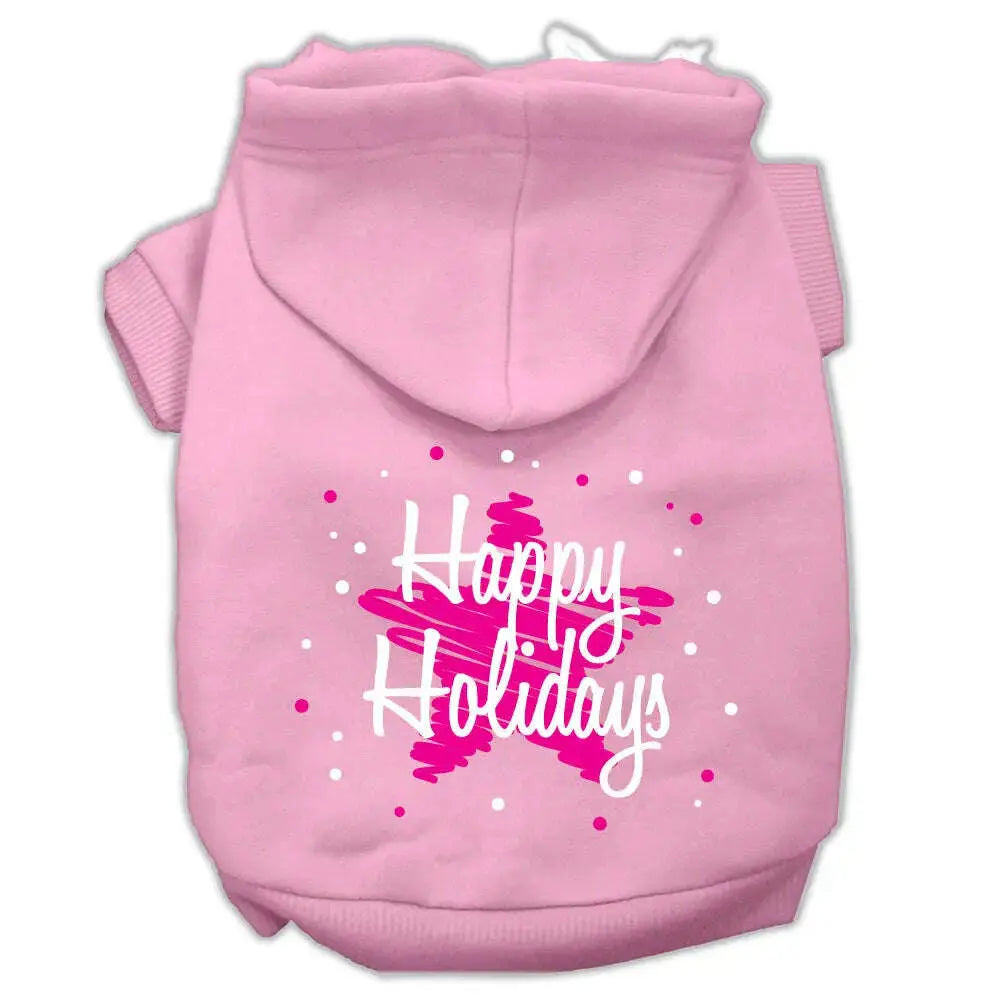 Scribble-Happy-Holidays-Screenprint-Pet-Hoodies-Light-Pink-Size-S-GreatEagleInc-333965221