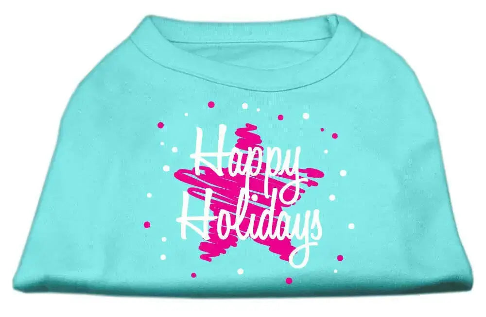 Scribble-Happy-Holidays-Screenprint-Shirts-Aqua-Xs-GreatEagleInc-318860145