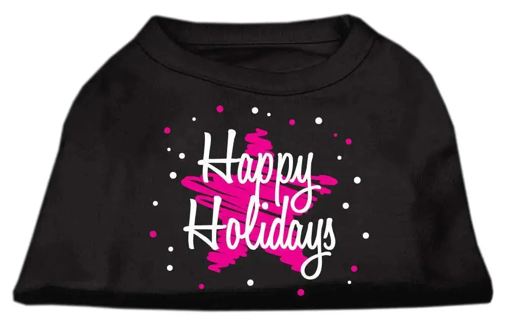 Scribble-Happy-Holidays-Screenprint-Shirts-Black-Xxxl-GreatEagleInc-318861082