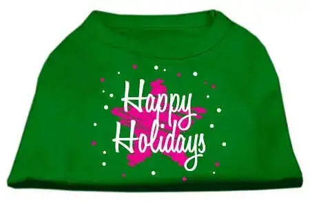 Scribble-Happy-Holidays-Screenprint-Shirts-Emerald-Green-Lg-GreatEagleInc-318859925