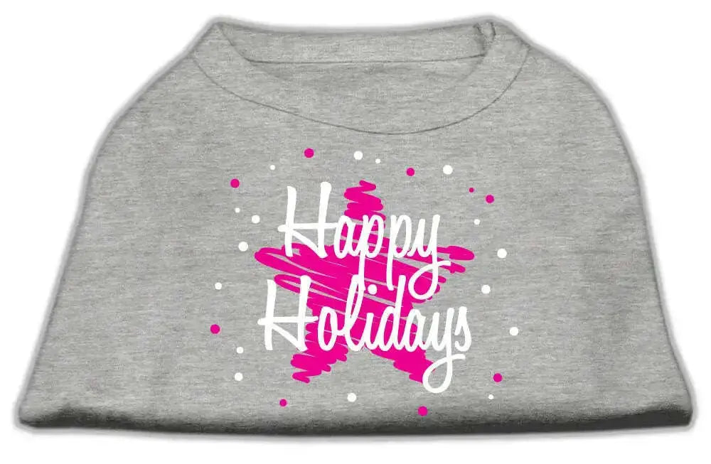 Scribble-Happy-Holidays-Screenprint-Shirts-Grey-Xs-GreatEagleInc-318572443