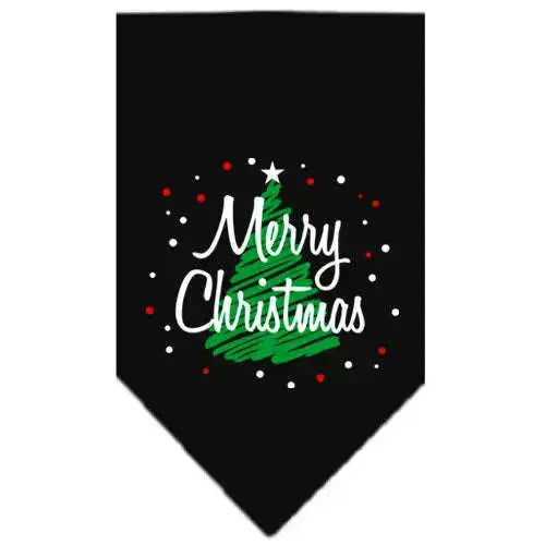 Scribble-Merry-Christmas-Screen-Print-Bandana-Black-Small-GreatEagleInc-319817638