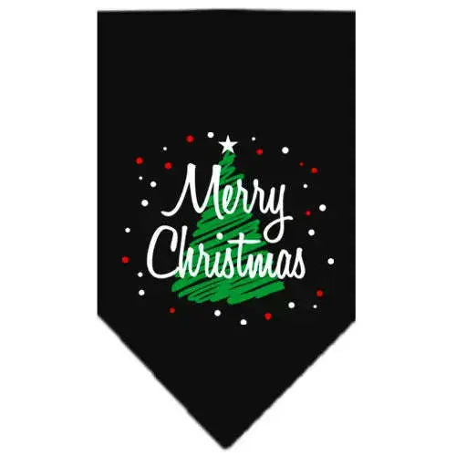Scribble-Merry-Christmas-Screen-Print-Bandana-Black-Small-GreatEagleInc-319817638