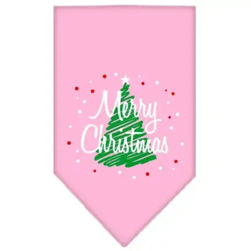 Scribble-Merry-Christmas-Screen-Print-Bandana-Light-Pink-Large-GreatEagleInc-319818376