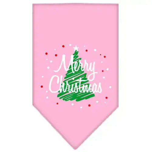 Scribble-Merry-Christmas-Screen-Print-Bandana-Light-Pink-Large-GreatEagleInc-319818376