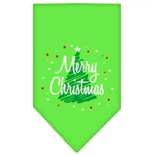 Scribble-Merry-Christmas-Screen-Print-Bandana-Lime-Green-Small-GreatEagleInc-319817258
