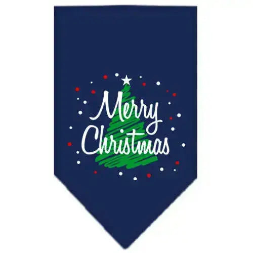 Scribble-Merry-Christmas-Screen-Print-Bandana-Navy-Blue-Large-GreatEagleInc-319818251