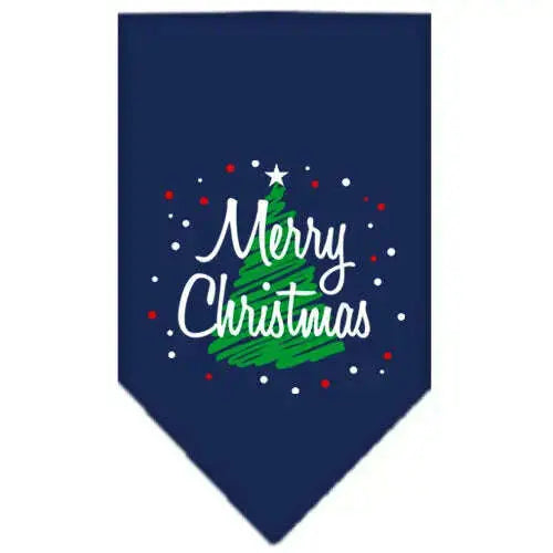 Scribble-Merry-Christmas-Screen-Print-Bandana-Navy-Blue-Small-GreatEagleInc-319817067