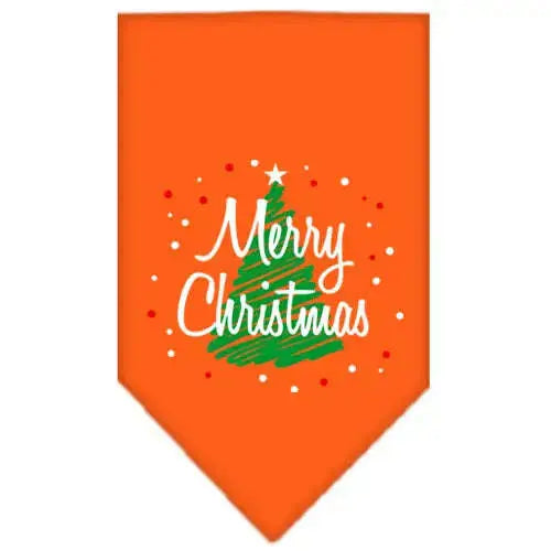 Scribble-Merry-Christmas-Screen-Print-Bandana-Orange-Large-GreatEagleInc-319818185