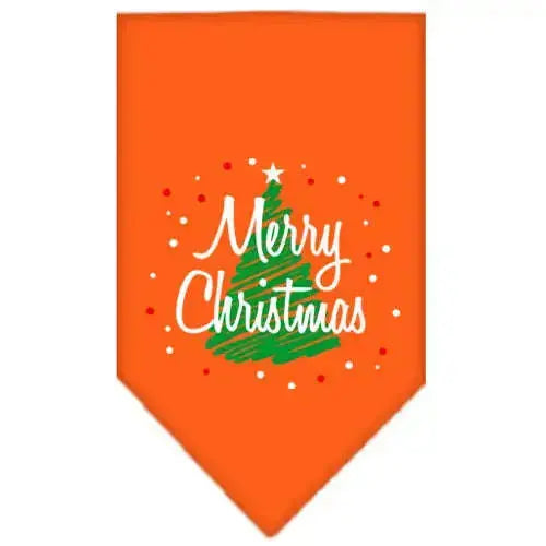 Scribble-Merry-Christmas-Screen-Print-Bandana-Orange-Small-GreatEagleInc-319816988