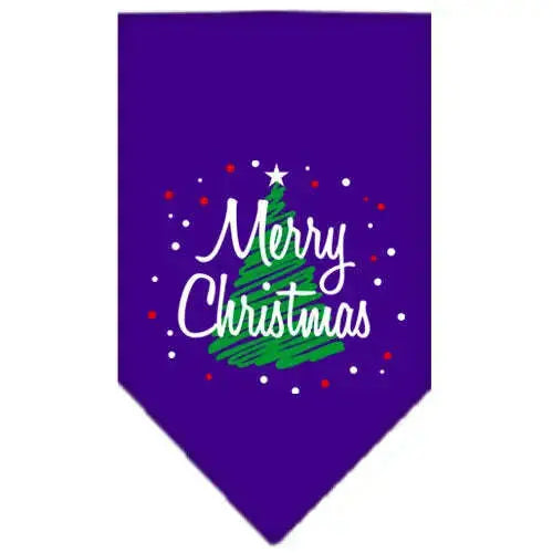 Scribble-Merry-Christmas-Screen-Print-Bandana-Purple-Small-GreatEagleInc-319816821
