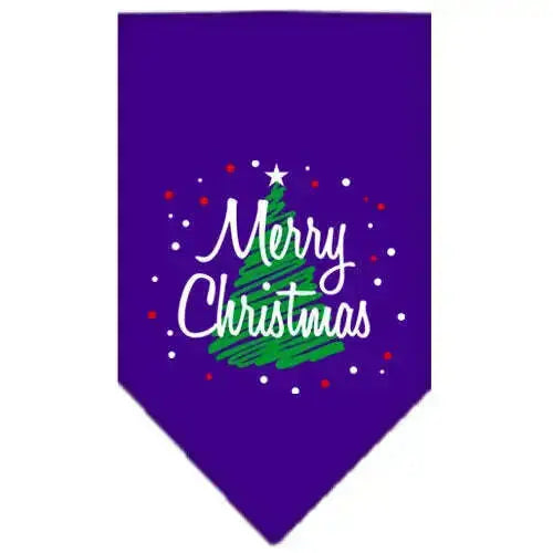 Scribble-Merry-Christmas-Screen-Print-Bandana-Purple-Small-GreatEagleInc-319816821