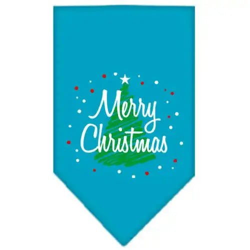 Scribble-Merry-Christmas-Screen-Print-Bandana-Turquoise-Large-GreatEagleInc-319817813