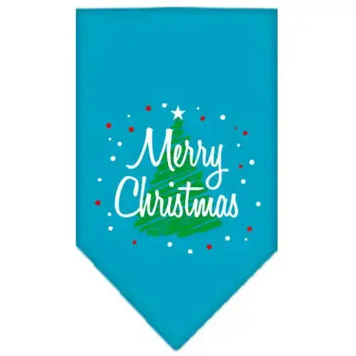 Scribble-Merry-Christmas-Screen-Print-Bandana-Turquoise-Small-GreatEagleInc-319816658