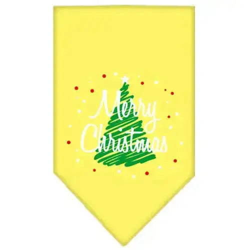 Scribble-Merry-Christmas-Screen-Print-Bandana-Yellow-Large-GreatEagleInc-319817758