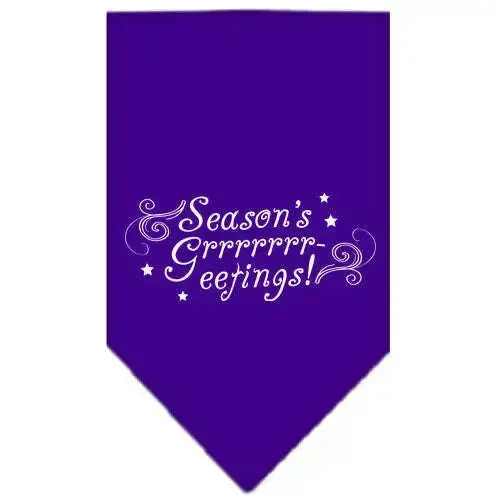 Seasons-Greetings-Screen-Print-Bandana-Purple-Large-GreatEagleInc-318595519