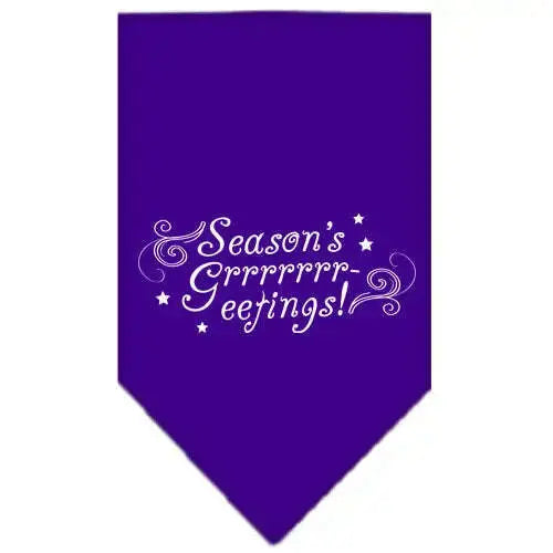 Seasons-Greetings-Screen-Print-Bandana-Purple-Small-GreatEagleInc-333812671