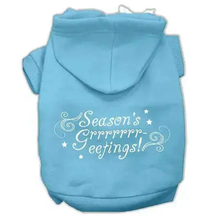 Seasons-Greetings-Screen-Print-Pet-Hoodies-Baby-Blue-Size-M-GreatEagleInc-320182029