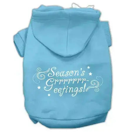 Seasons-Greetings-Screen-Print-Pet-Hoodies-Baby-Blue-Size-S-GreatEagleInc-320181731
