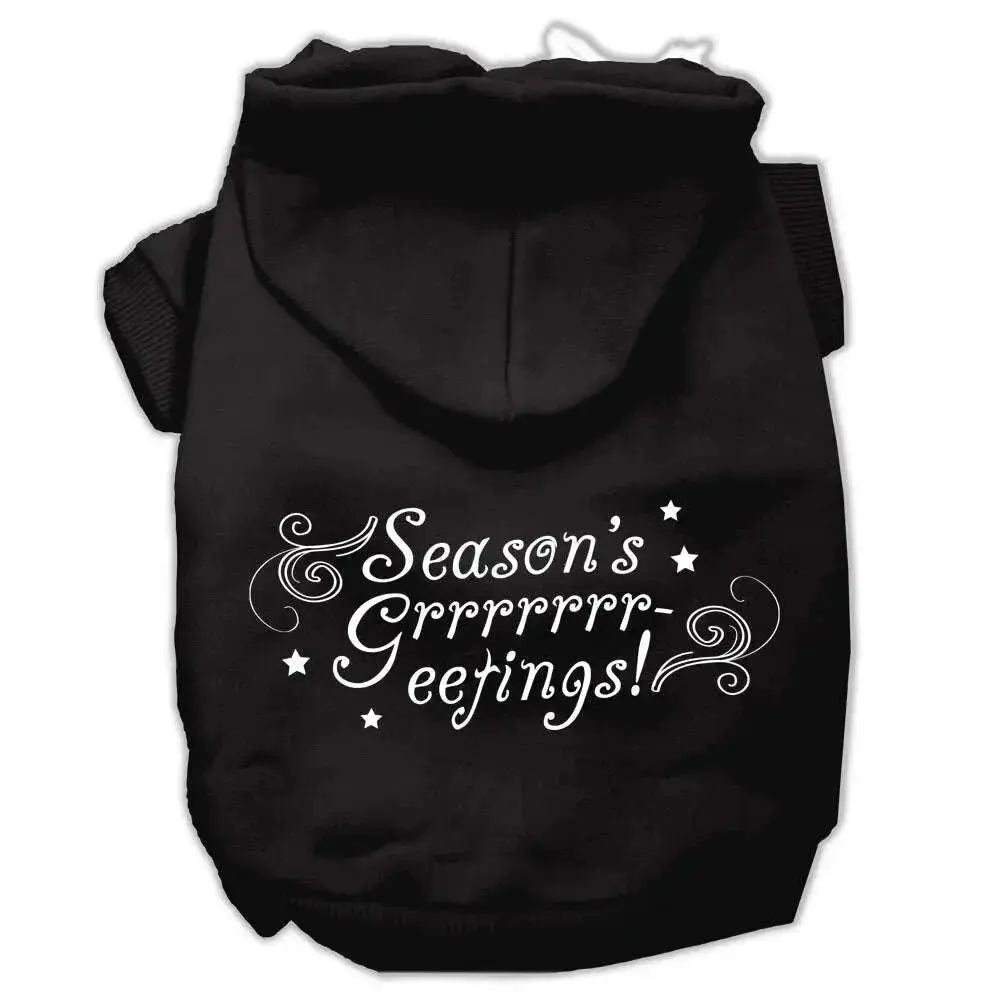 Seasons-Greetings-Screen-Print-Pet-Hoodies-Black-Size-S-GreatEagleInc-318710410