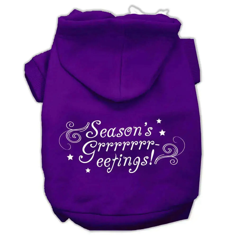 Seasons-Greetings-Screen-Print-Pet-Hoodies-Purple-Size-Xxxl-GreatEagleInc-320178862