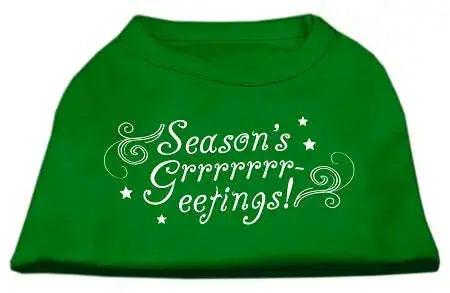 Seasons-Greetings-Screen-Print-Shirt-Emerald-Green-Xs-GreatEagleInc-333666095