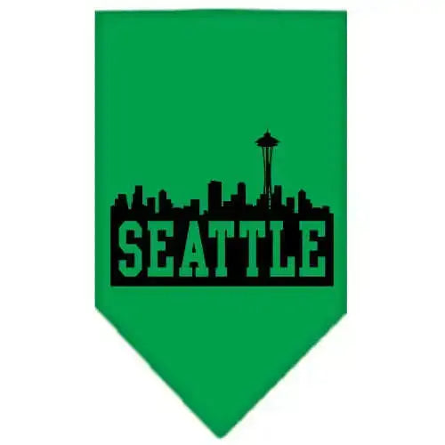 Seattle-Skyline-Screen-Print-Bandana-Emerald-Green-Large-GreatEagleInc-319136681