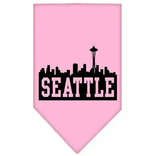 Seattle-Skyline-Screen-Print-Bandana-Light-Pink-Small-GreatEagleInc-318670517