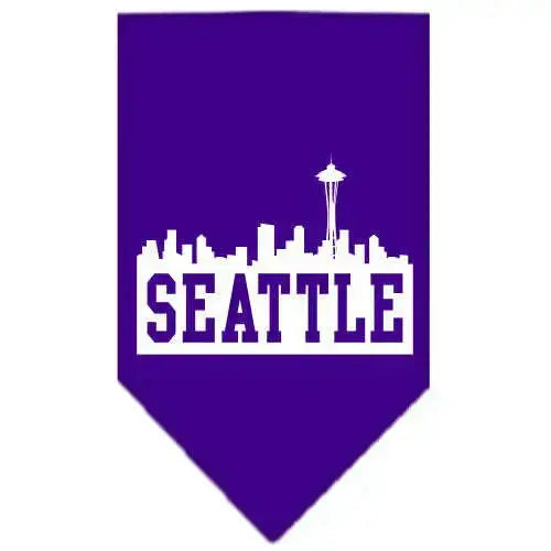 Seattle-Skyline-Screen-Print-Bandana-Purple-Large-GreatEagleInc-319136088
