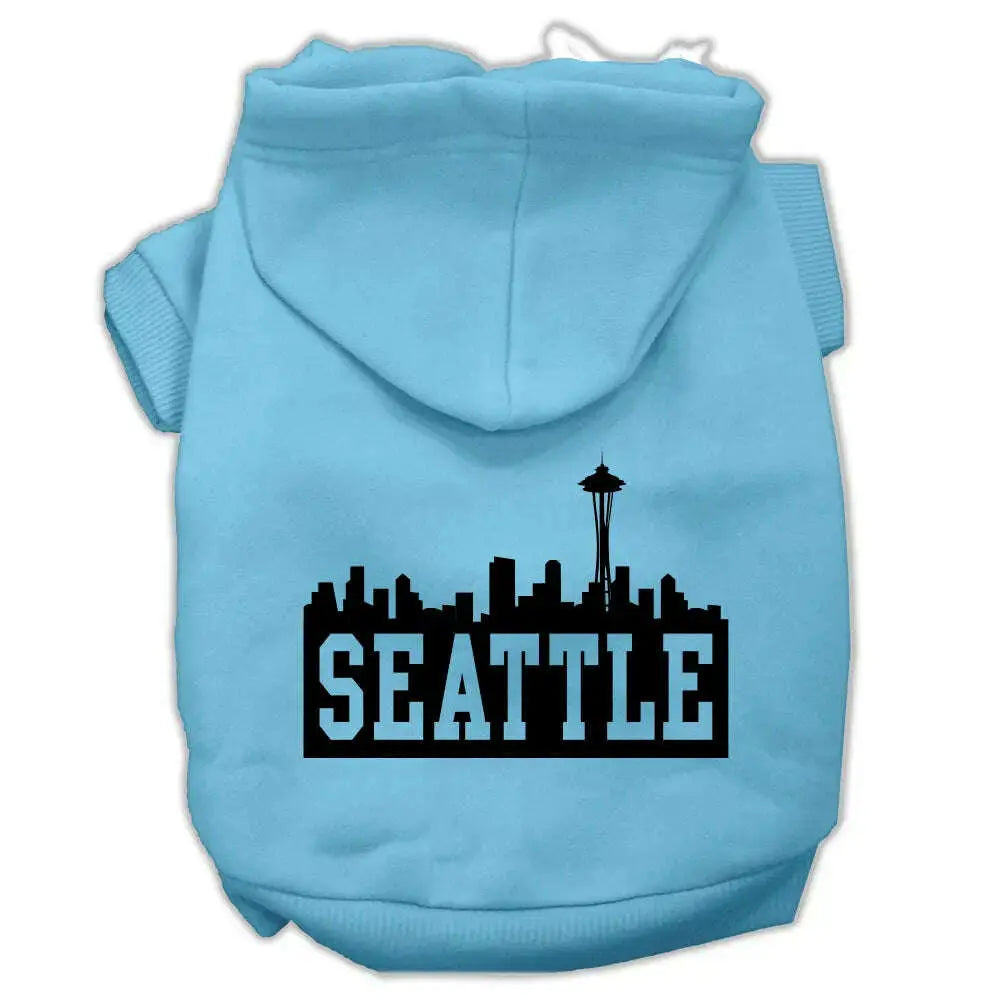 Seattle-Skyline-Screen-Print-Pet-Hoodies-Baby-Blue-Size-Xl-GreatEagleInc-319653735