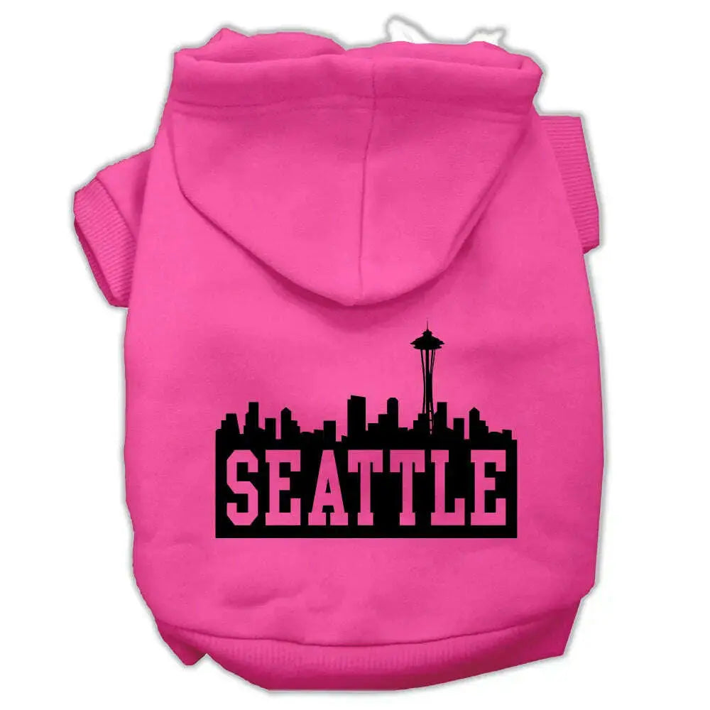 Seattle-Skyline-Screen-Print-Pet-Hoodies-Bright-Pink-Size-Xl-GreatEagleInc-319653492