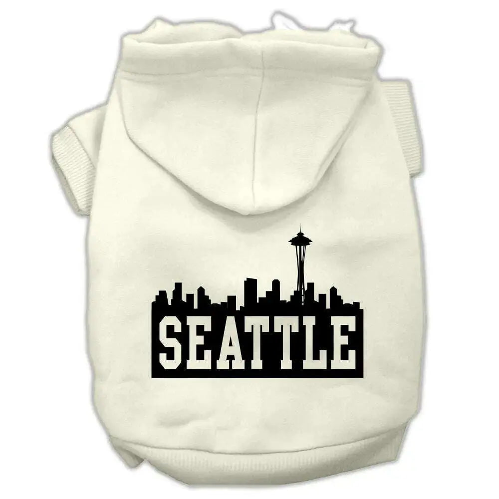 Seattle-Skyline-Screen-Print-Pet-Hoodies-Cream-Size-Sm-GreatEagleInc-319654264