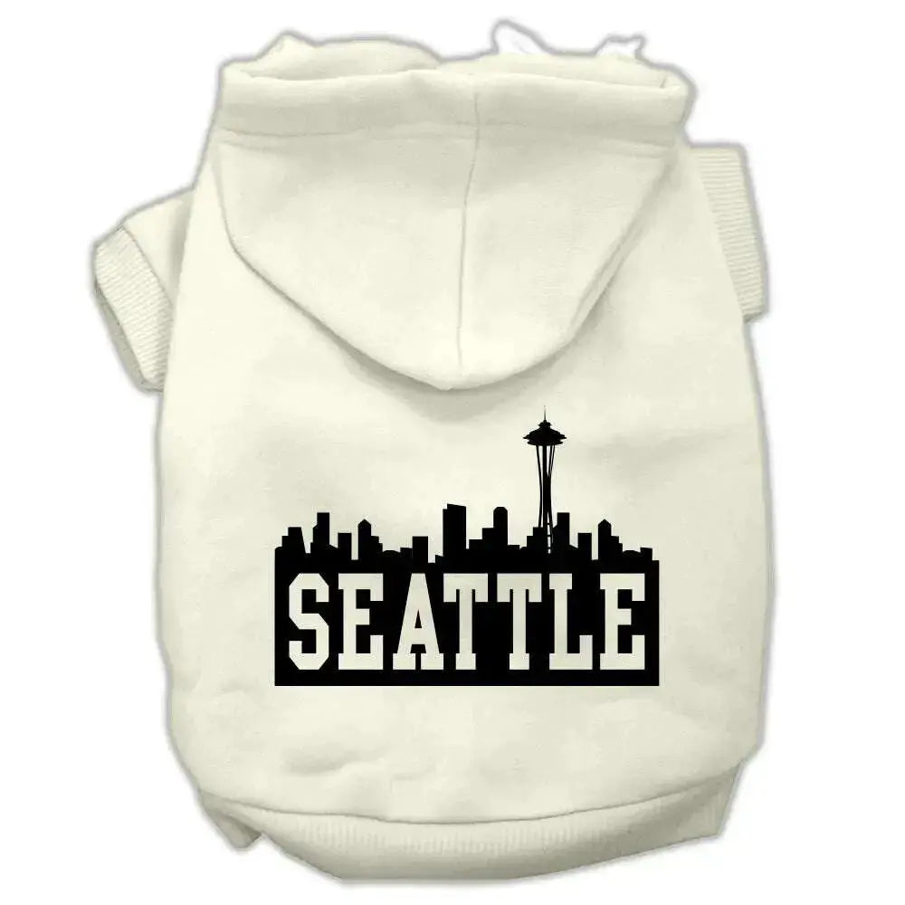 Seattle-Skyline-Screen-Print-Pet-Hoodies-Cream-Size-Xxxl-GreatEagleInc-319750195