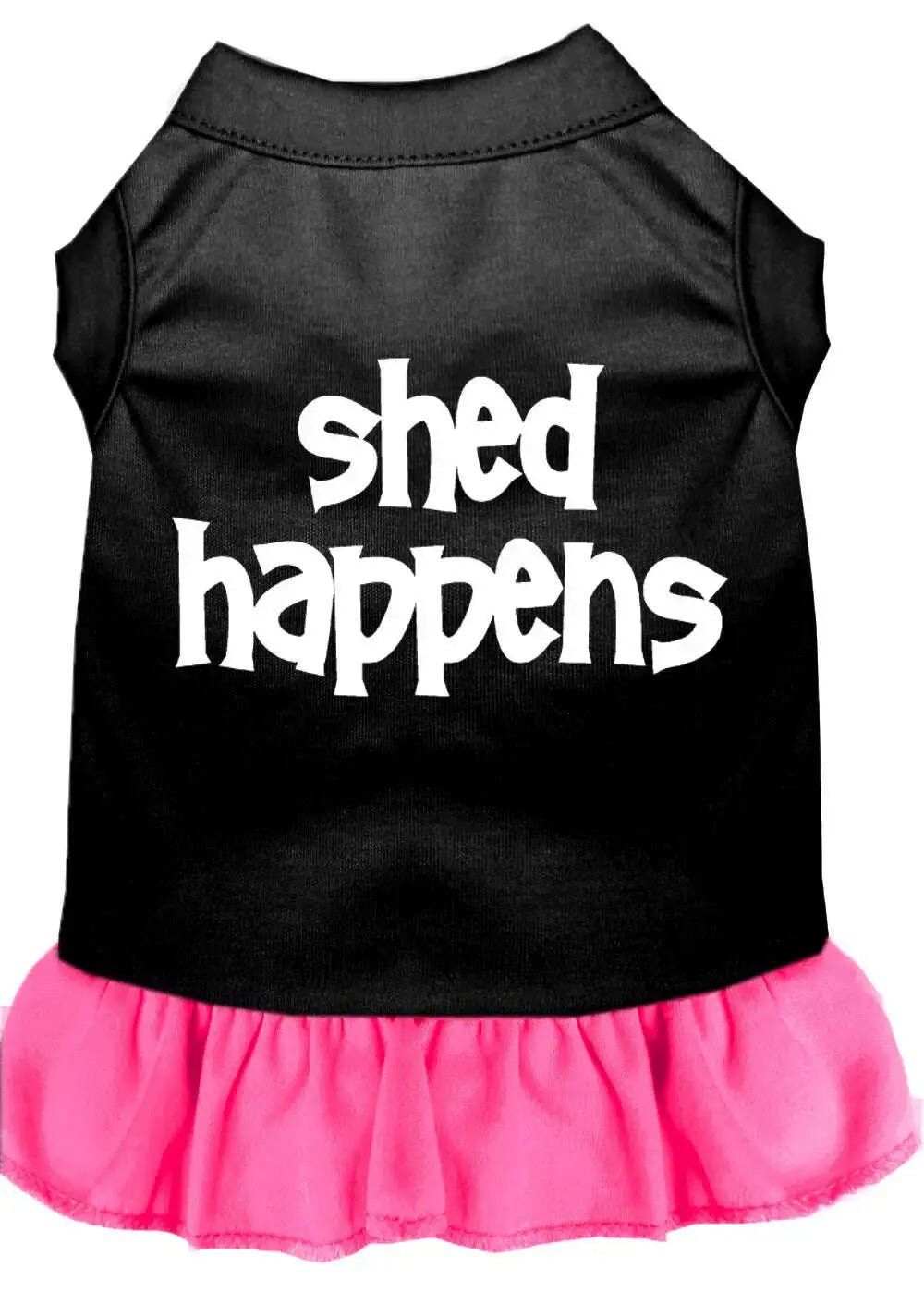 Shed-Happens-Screen-Print-Dress-Black-With-Bright-Pink-Sm-GreatEagleInc-318870826