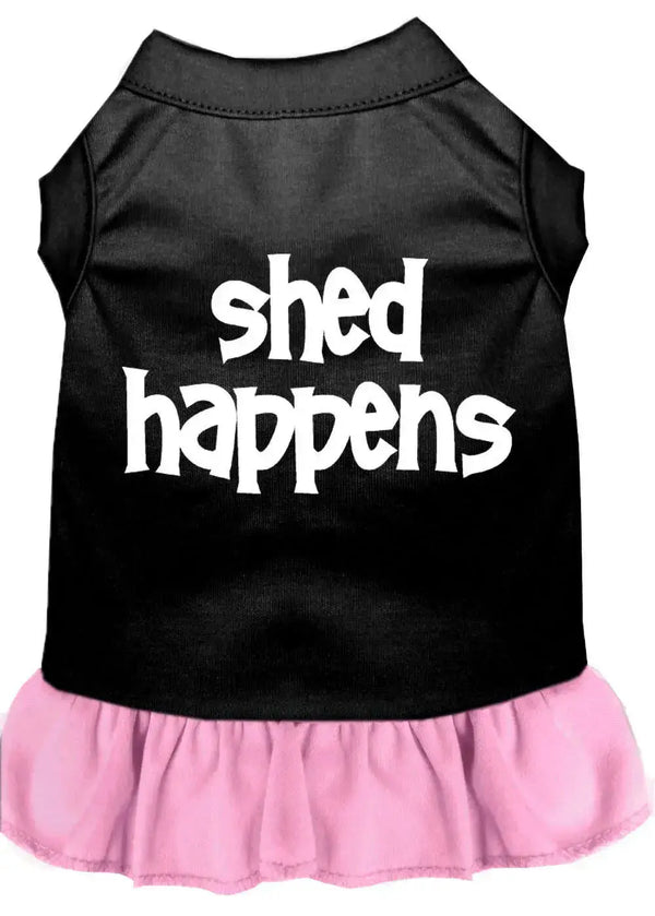 Shed-Happens-Screen-Print-Dress-Black-With-Light-Pink-Xs-GreatEagleInc-319234866