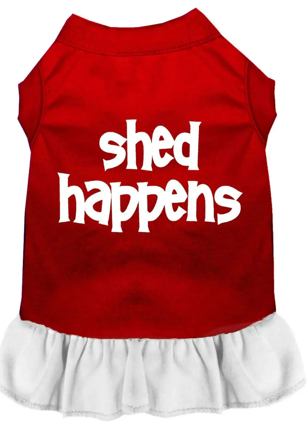 Shed-Happens-Screen-Print-Dress-Red-With-White-Lg-GreatEagleInc-319237068