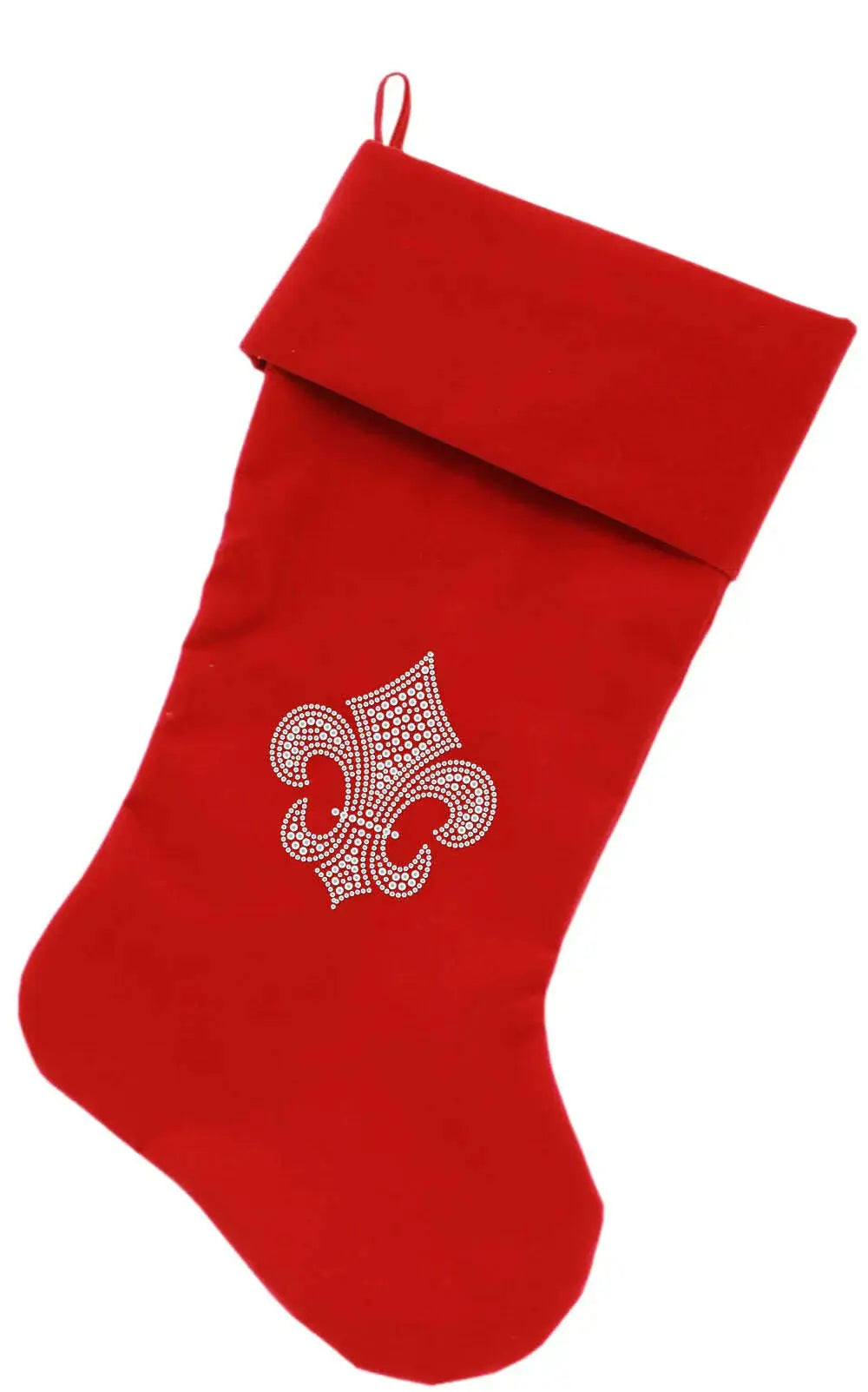 Silver-Fleur-De-Lis-Rhinestone-18-Inch-Velvet-Christmas-Stocking-Red-GreatEagleInc-319866455