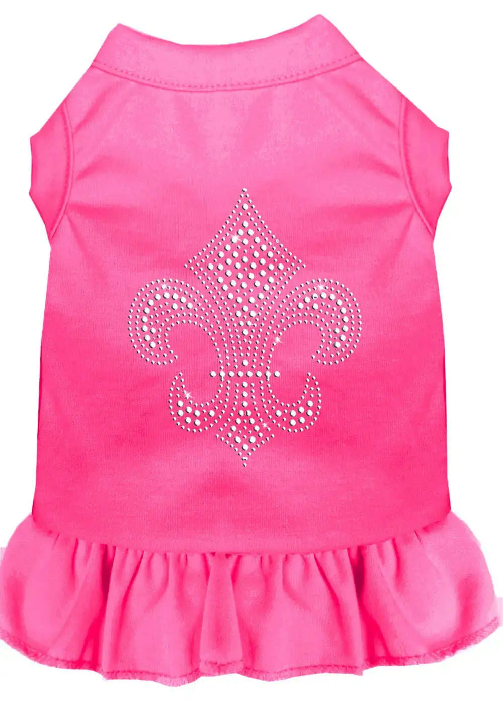 Silver-Fleur-De-Lis-Rhinestone-Dress-Bright-Pink-Sm-GreatEagleInc-320216223