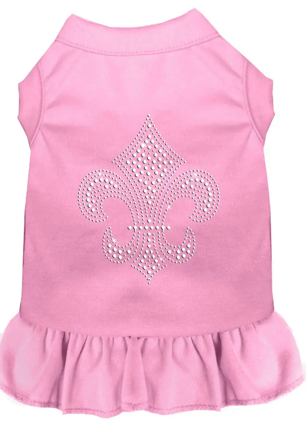 Silver-Fleur-De-Lis-Rhinestone-Dress-Light-Pink-Lg-GreatEagleInc-320217969