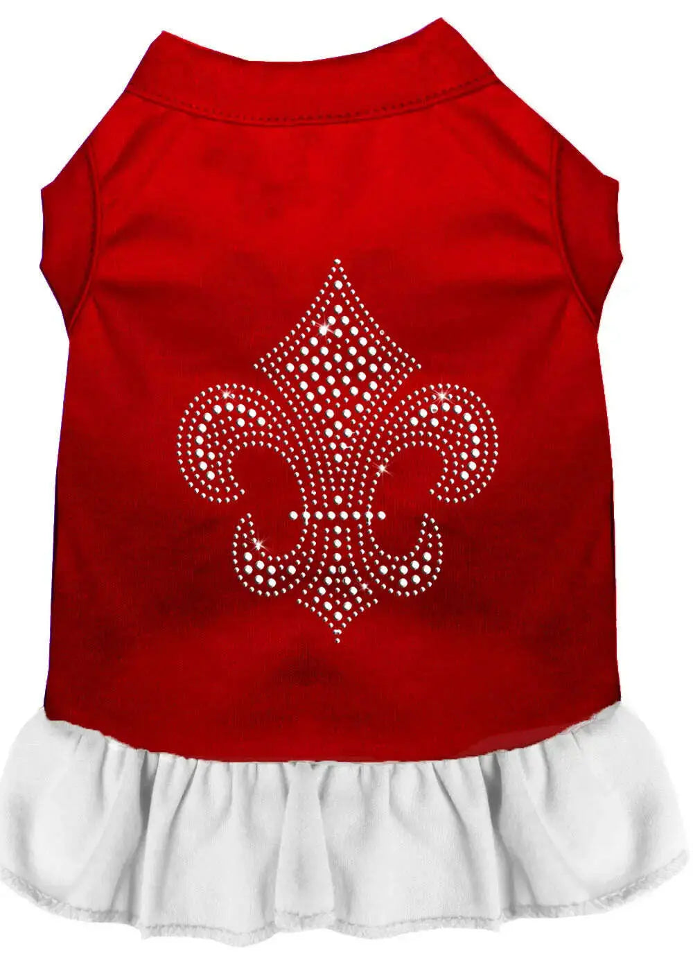 Silver-Fleur-De-Lis-Rhinestone-Dress-Red-With-White-Lg-GreatEagleInc-320217641