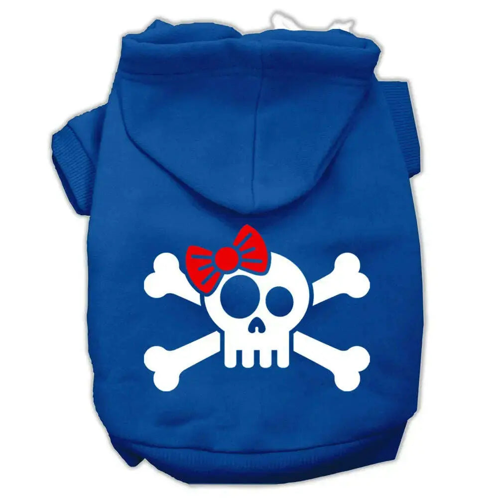 Skull-Crossbone-Bow-Screen-Print-Pet-Hoodies-Blue-Size-Xxl-GreatEagleInc-333742177