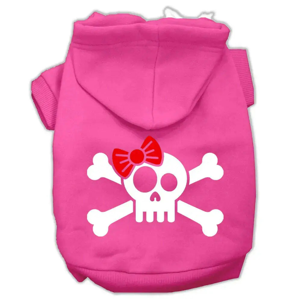 Skull-Crossbone-Bow-Screen-Print-Pet-Hoodies-Bright-Pink-Size-Xxl-GreatEagleInc-333742085